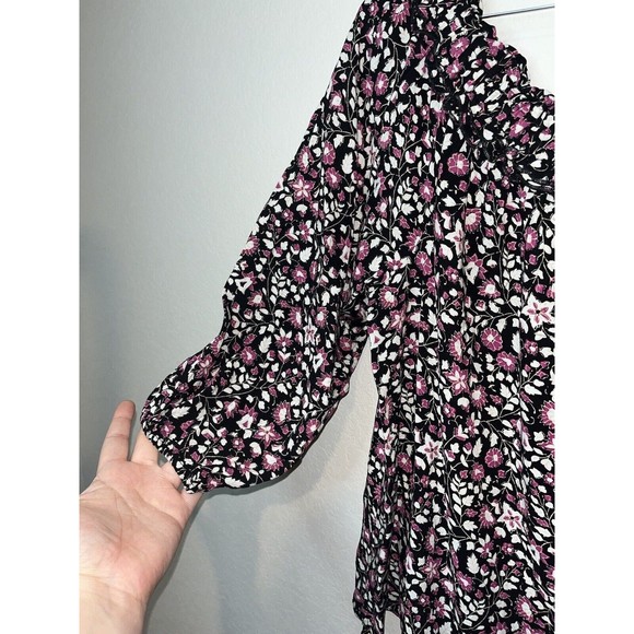 Lane Bryant Square Neck Floral off shoulder Blouse- size 18/20 ditsy 3/4 sleeves - Picture 5 of 10